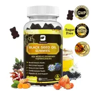 Black Seed Oil with Honey Gummies & Ashwagandha, Elderberry, Burdock Root