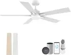 52" Smart Ceiling Fan with Lights Remote,Voice Control via Alexa Google WIFI ...
