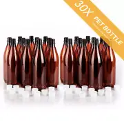 30PCs X Premium 750ml PET Bottle with Caps Home Brew Beer Screw Cap Reuseable