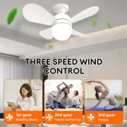 Remote Control Ceiling Fan with LED Light 48W Indoor Dimmable Lamp Socket Fan
