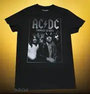 New AC/DC Highway to Hell Black Gray 1979 Mens Vintage T-Shirt