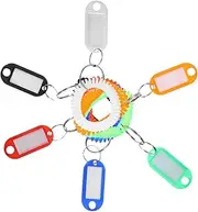 LALAFINA 12pcs Key Tags with Blank Labels Portable Key Accessory Wristbands for Easy Identification for Outdoor Activities