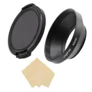 LingoFoto 43mm Wide-angle Metal Hood+62mm Side pinched Lens Cap with Lens Cloth