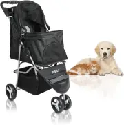 Pawz 3 Wheels Pet Stroller Dog Cat Cage Puppy Pushchair Travel Walk Carrier P...