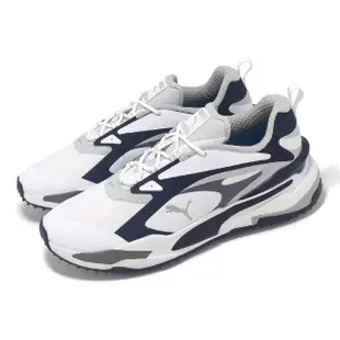 【PUMA】高爾夫球鞋 GS-Fast 男鞋 白 藍 防水鞋面 無鞋釘 抓地 運動鞋(376357-08)