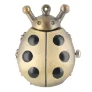 Bronze Small Cute Mini Ladybird Pocket Watch Quartz Movement with Necklace Chain
