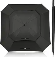 ZOMAKE Large Golf Umbrella 62 Inch - Double Canopy Vented Umbrellas for Rain Windproof Automatic Open Push Cart Oversize Men Women(Black/Square)
