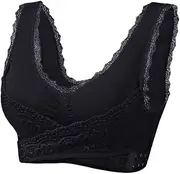 [Tmtolofot] Women's Front Criss Cross Sports Bras Side Buckle Lace Bras Comfort Breathable Wirefree Bra Push Up Yoga Bralettes
