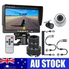 7" Rear View Monitor 2 Reversing Camera 4PIN System 2ch Trailer cable Caravan RV