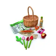 Tender Leaf Toys Wicker Shopping Basket Kids/Children Fun Pretend Toy Set 3y+