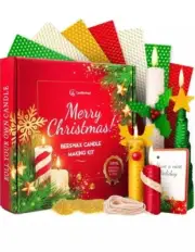 Candleology Christmas Candle Rolling Kit - Beeswax Candle Making Kit Kids Adults