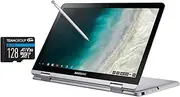 SAMSUNG 12.2" FHD 2-in-1 Touchscreen Chromebook Plus Laptop (Intel Celeron 3965Y 2-Core, 4GB RAM, 192GB Storage (64GB SSD+128GB Micro SD Card), Stylus Pen, Wireless Mouse, WiFi, Bluetooth, Chrome OS)