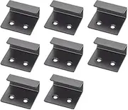Tile Hanger Bracket, 8PCS 25mm Stainless Steel Ceramic Tile Display Bracket, Wall Hanger Fastener Bracket Wall Hook Picture Hooks with Mounting Screws (Black)