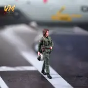 Resin 1/64 Female Fighter Pilot Painted Figure Diorama Mini Doll F Airplane Toys