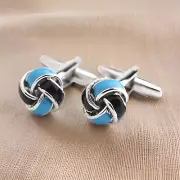 Gorgeous Classic Wedding Men Cufflinks 14K White Gold Plated 925 Sterling Silver