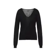 [Rick Owens] Rick Owens-Black Virgin Wool V Neck Pull-Donna M STAND