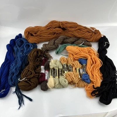 Lot of Persian Wool Yarns Paternayan Needlepoint or Crewel & Anchor Wool 10 Oz