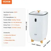 Large Towel Warmer Bucket with LED Display Drying Function and Timer White