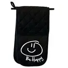 Be Happy - Novelty Gift Double Mitt Oven Gloves Double Kitchen Chef BBQ Mitts