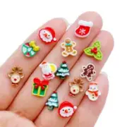 Resin Colourful Christmas Mix Flat Back Scrapbooking Cabochon Embellishments