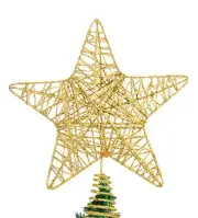 DERAYEE Christmas Tree Star Topper Decoration Glittered Treetop Christmas Tre...