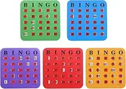 Sliding Bingo Cards - 5-Pieces Shutter Slide Bingo Cards,Fun Fingertip Logic Thinking Game for Home School Office Travel Camping