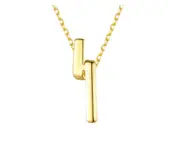 ANGORA 18K Gold Layered Sterling Silver Eternal Lightening Bolt Necklace
