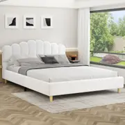 ALFORDSON Bed Frame Queen Double King Single Upholstered Platform Base Boucle
