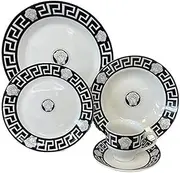 [The House of Florence] Medusa 20 Pieces Dinner, Black/Silver