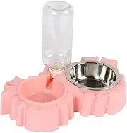 JOINPAYA Double Pet Feeder Bowl Automatic Water Dispenser Food Bowls with Nonslip Base for Kittens Puppies Rabbits Easy Hydration Organized Feeding
