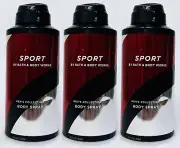 3 Bath & Body Works SPORT FOR MEN Body Spray Mist Perfume Cologne 3.7 oz