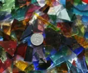 Mosaic glass offcuts 500g for mosaic or glass crafts-Assorted translucent mix