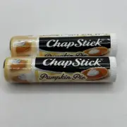 Lot of 2 ChapStick Pumpkin Pie Flavored Moisturizing Lip Balm .15 oz Each