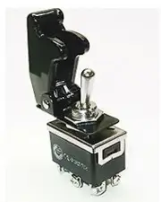 Safety Cover Toggle Switch DPDT 20 Amp"BLACK"
