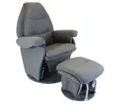 Vogue Feeding Glider Chair & Ottoman Charcoal Fabric