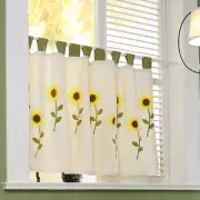 Sunflower Half Curtain Embroidery Short Curtain Coffee Cabinet Door Window Drape