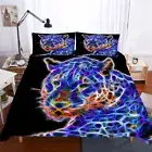 Blue Line Leopard Single/Double/Queen/King Size Bed Doona/Duvet/Quilt Cover Set