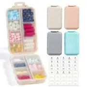 4 Pack, 14 GRIDS Travel Pill Organizer Box with Labels - Travel Medicine Case...