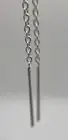 Sterling Silver Simple Bar Threader Earrings Womens Teens Classy Stylish Fun 925