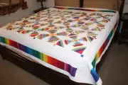 Quilt Handmade Pineapple Design - 96” X 82” King Size Quilt -100% Cotton