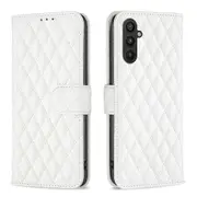 Diamond Lattice Wallet Flip Leather Phone Case White For Samsung Galaxy A25 5G