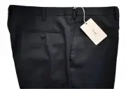️ $875 Auth BRIONI Black 100% WOOL SLIM FIT Flat Front Trousers Pants 60 W-41"