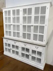 Hamptons Buffet and Hutch White NO ASSEMBLY REQUIRED 200cms