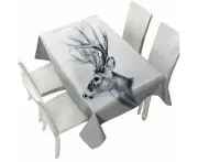 Black and White Deer Tablecloth