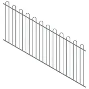 ProtectorAl 1201-2400W x 1200H Palladium Silver Loop Top Pool Fence Panel Raked 16-30º