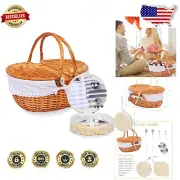 Charming Wicker Picnic Basket with Washable Lining - Perfect for Gatherings