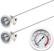15 Long Cooking Thermometer for Oil or Candy Pot Clip 2 Dial Instant Read Turkey
