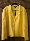 Ellen Tracy Yellow 100% Linen Jacket - Sz 18 NWT