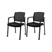 Costway 2x Mesh Office Chair Mobile Training Conference Chair Computer Chair Living Room Black