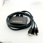 2-Port USB 2.0 HDMI KVM Switch Switcher For Dual Monitor Keyboard Mouse W/ Cable